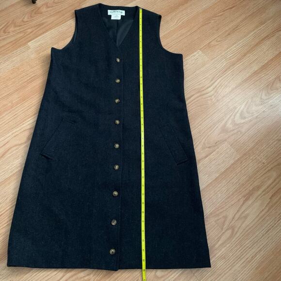 Orvis 100% Carded Wool Charcoal Gray Sleeveless Jumper Shift Dress Size P4 - Picture 10 of 12